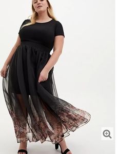 Torrid floral scuba organza convertible dress